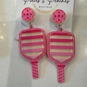 Pink Striped Earrings